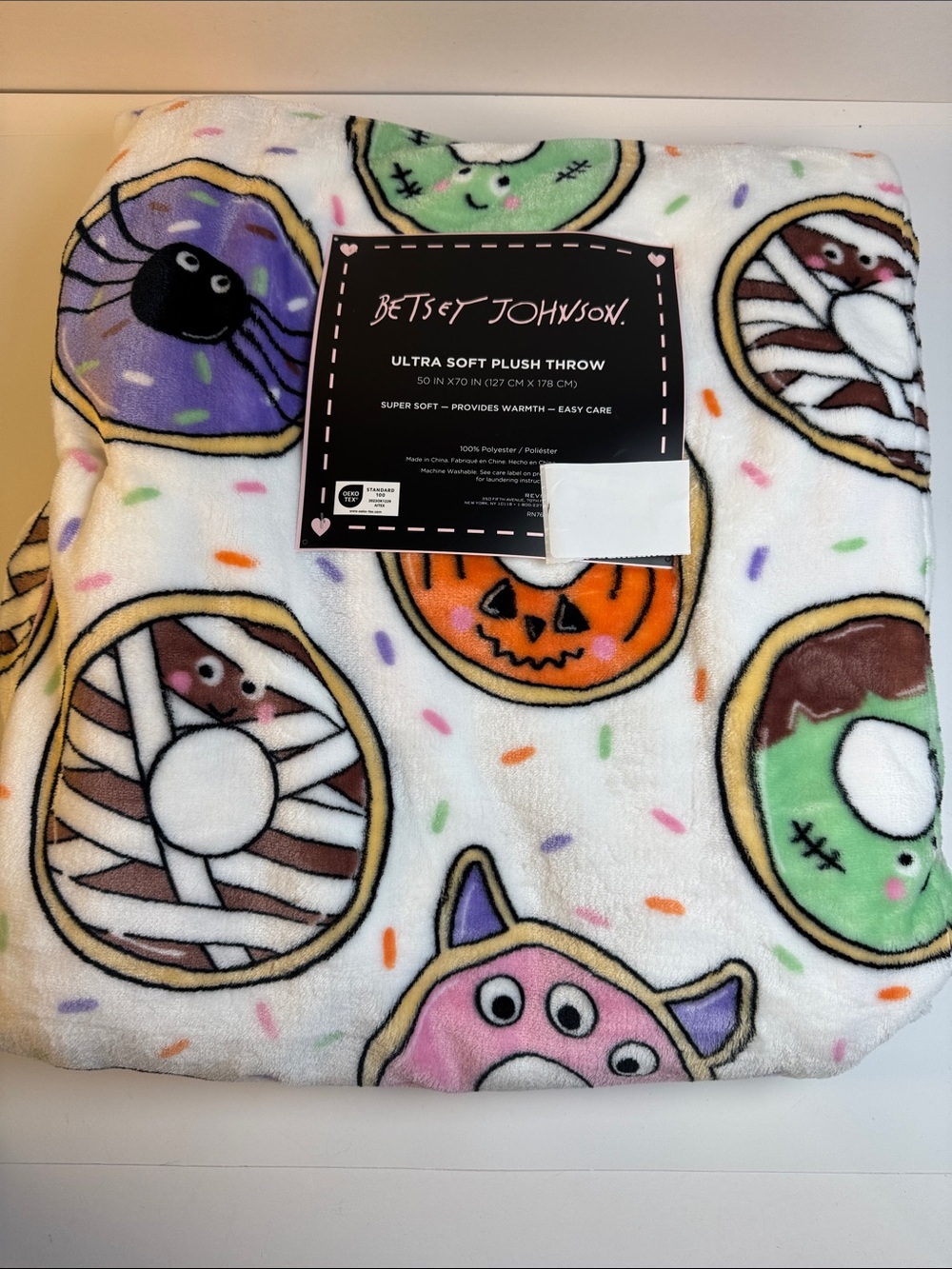 Betsey Johnson halloween donut throw blanket
